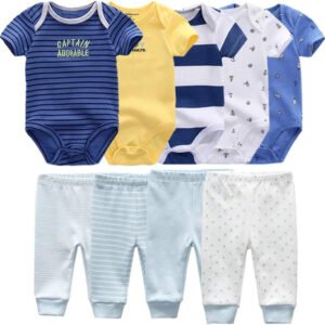 Baby Layette Set Baby Boys' 9-Piece Bodysuits Pants Set Toddler Girl Boy Unisex Baby Gift Sets